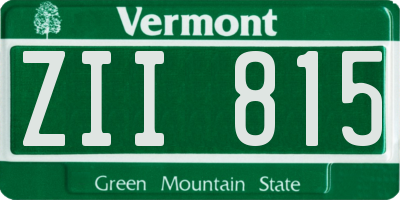 VT license plate ZII815