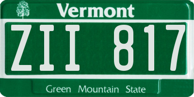 VT license plate ZII817