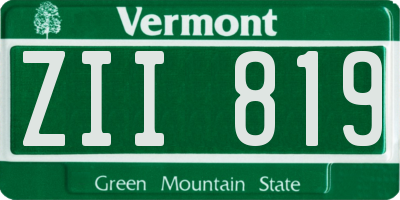 VT license plate ZII819