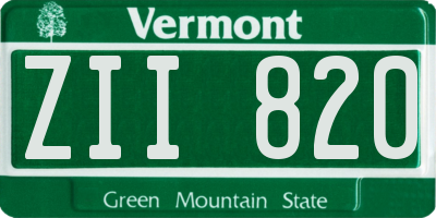 VT license plate ZII820