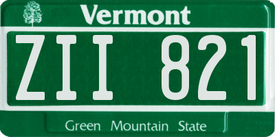 VT license plate ZII821