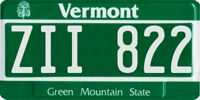 VT license plate ZII822