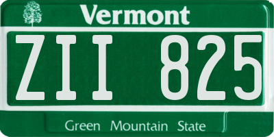 VT license plate ZII825