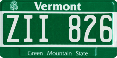 VT license plate ZII826