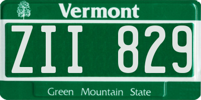 VT license plate ZII829