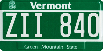 VT license plate ZII840