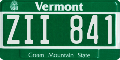 VT license plate ZII841