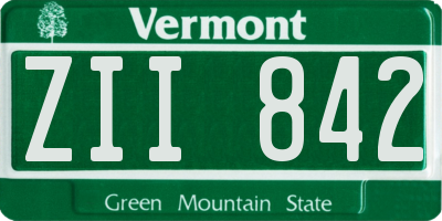 VT license plate ZII842
