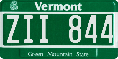 VT license plate ZII844