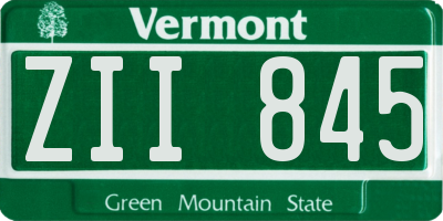 VT license plate ZII845