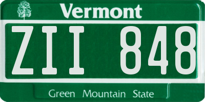 VT license plate ZII848