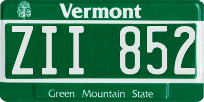 VT license plate ZII852