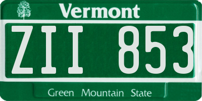 VT license plate ZII853