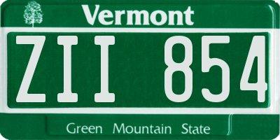 VT license plate ZII854