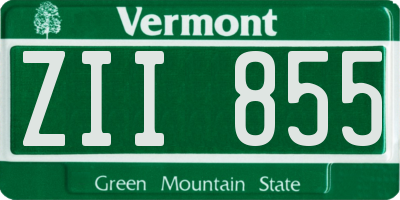 VT license plate ZII855