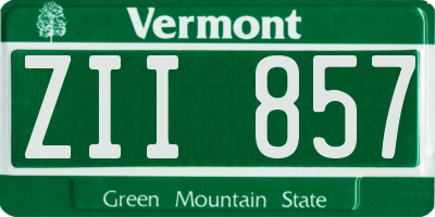 VT license plate ZII857