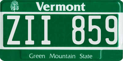VT license plate ZII859