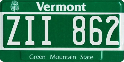 VT license plate ZII862