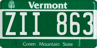 VT license plate ZII863