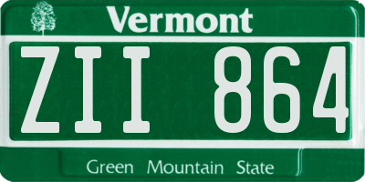 VT license plate ZII864