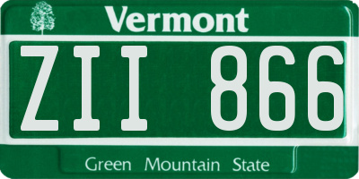 VT license plate ZII866