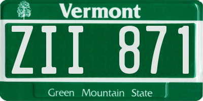 VT license plate ZII871