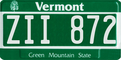 VT license plate ZII872
