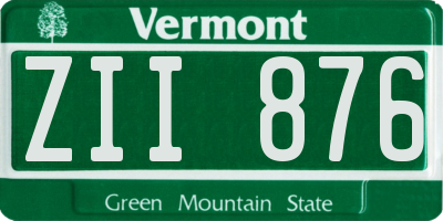 VT license plate ZII876