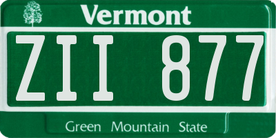 VT license plate ZII877