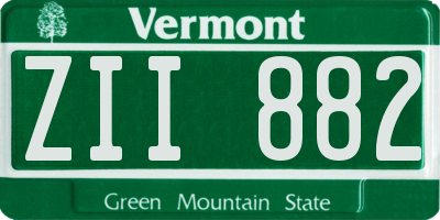 VT license plate ZII882