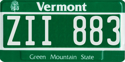 VT license plate ZII883