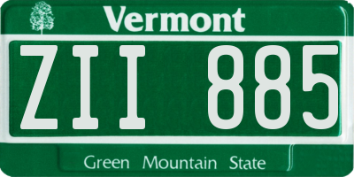 VT license plate ZII885