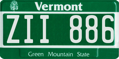 VT license plate ZII886