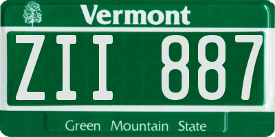 VT license plate ZII887