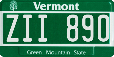 VT license plate ZII890