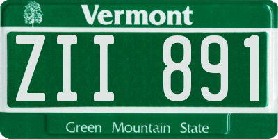 VT license plate ZII891