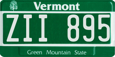 VT license plate ZII895
