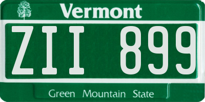 VT license plate ZII899