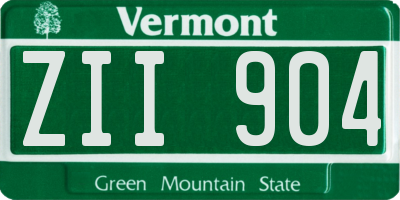 VT license plate ZII904