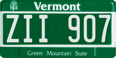 VT license plate ZII907