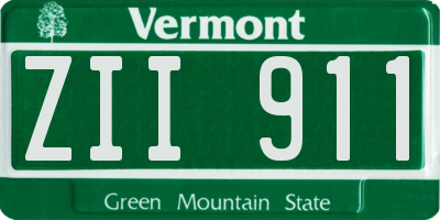 VT license plate ZII911