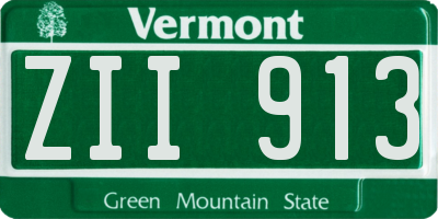 VT license plate ZII913