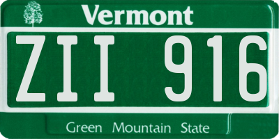 VT license plate ZII916