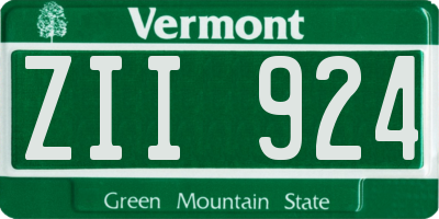 VT license plate ZII924