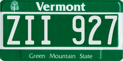 VT license plate ZII927