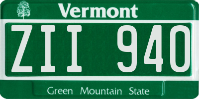 VT license plate ZII940