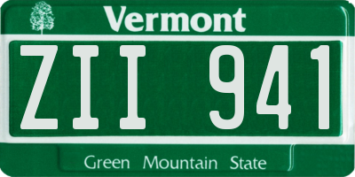 VT license plate ZII941