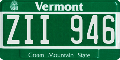 VT license plate ZII946