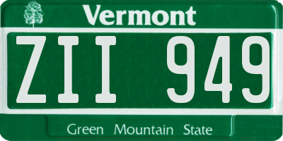 VT license plate ZII949