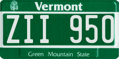 VT license plate ZII950